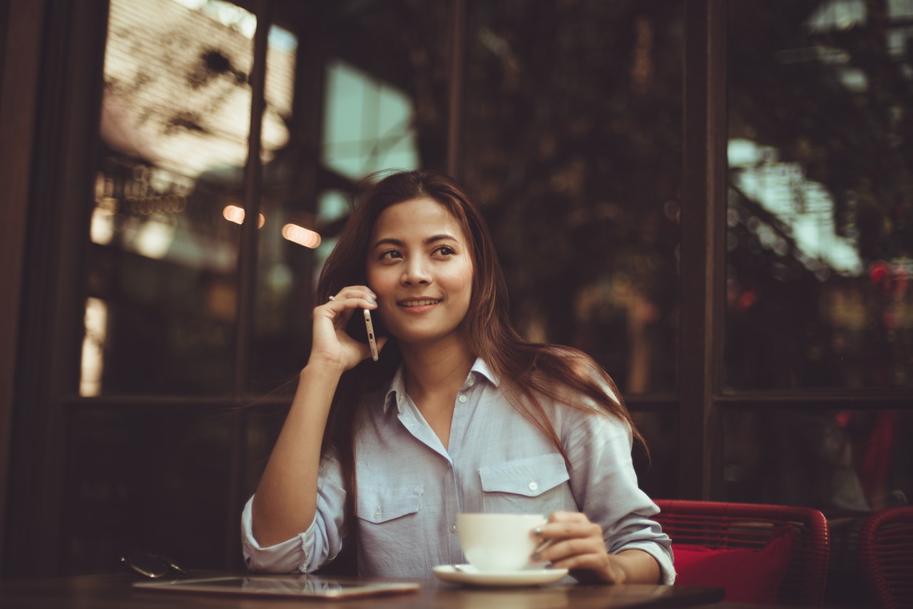 Lady using a cell phone