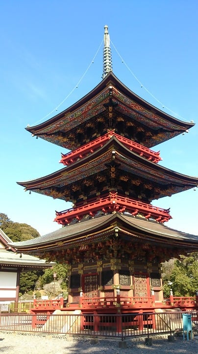 The Naritasan three-storied pagoda