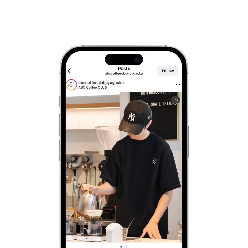 This image shows a barista in a coworking space in Tokyo.