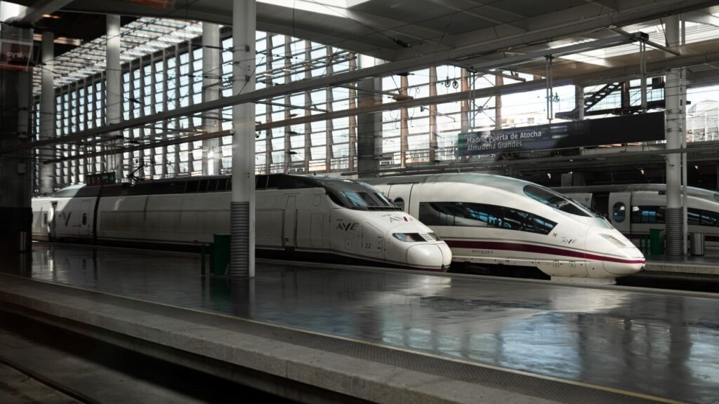 Shinkansen bullet train at a station platform