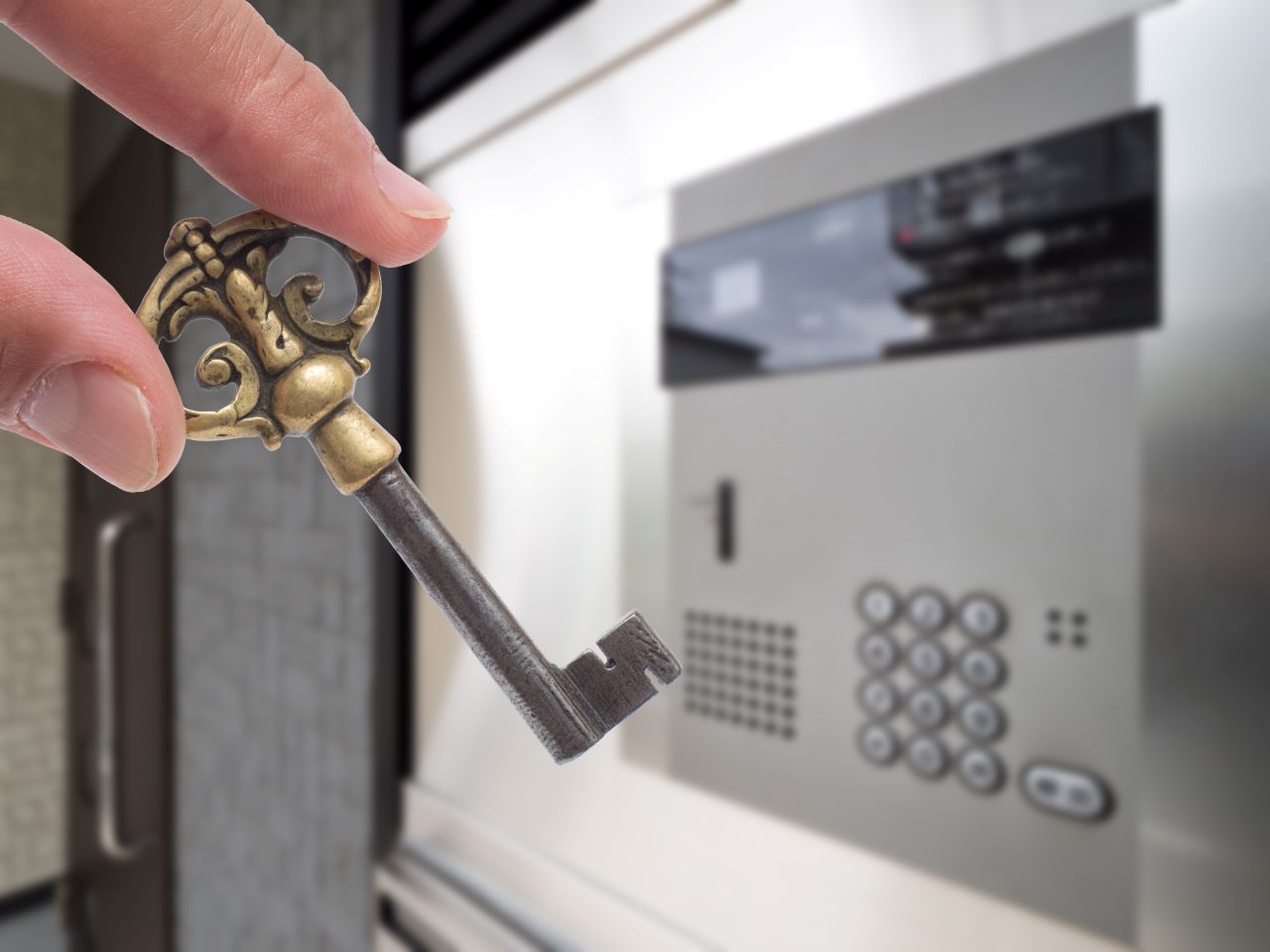 Hand holding keys to a new apartment in Japan
