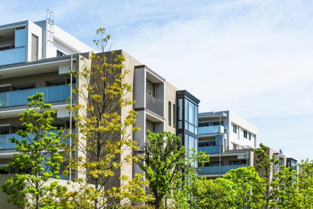 New-build homes in a Tokyo suburb